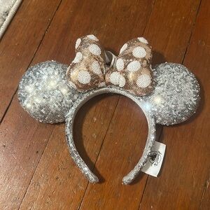 Silver w/ Champagne Bow Minnie Ears